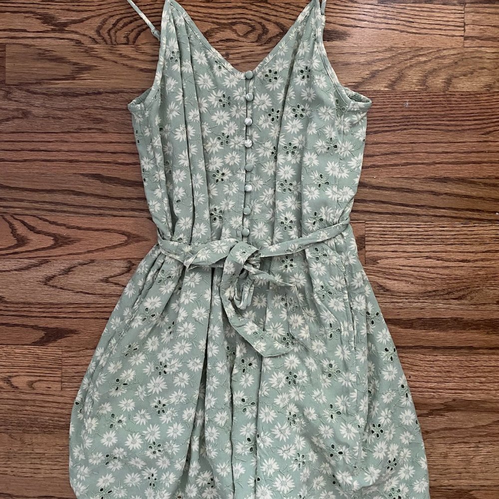 Green Floral American Eagle Romper